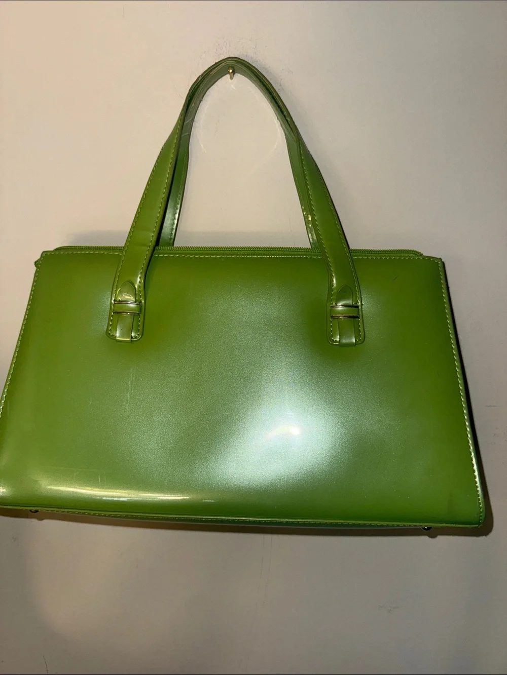 Angelina Lime Patent Satchel